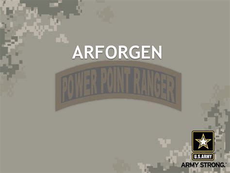 ARFORGEN Briefing - PowerPoint Ranger, Pre-made Military PPT Classes