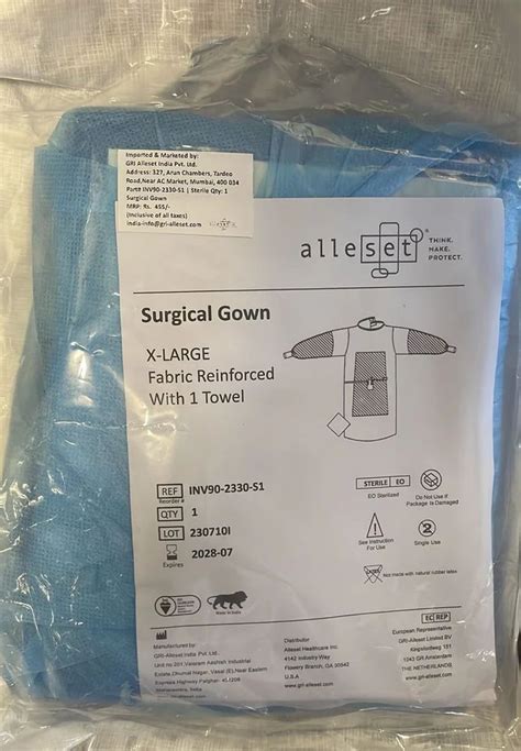 Alleset Blue Surgical Reinforced Gown Xl At Rs In New Delhi Id