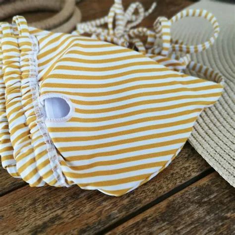 Free Shipping Women Sexy Bikini Set Vintage Striped Push Up High Waist Swimsuit Jkp