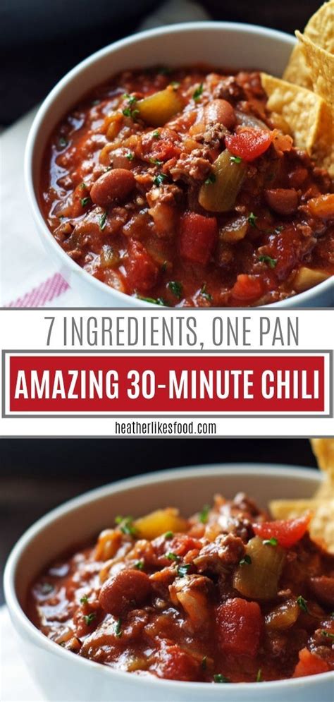 An Easy 30 Minute Chili Recipe Made In One Pan With Only 7 Ingredients