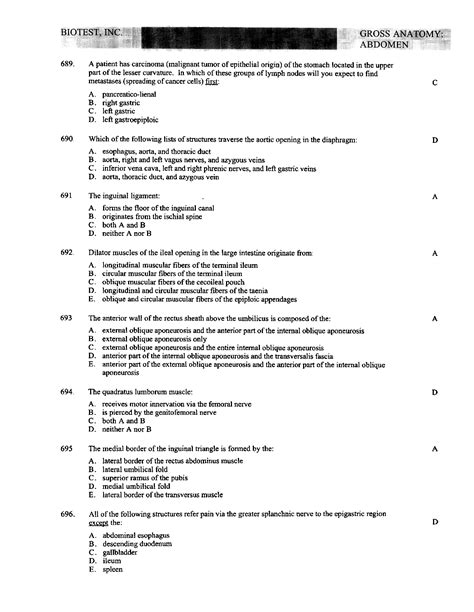 Solution Anatomy Mcqs With Answers Gross Anatomy Abdomen Pelvis And