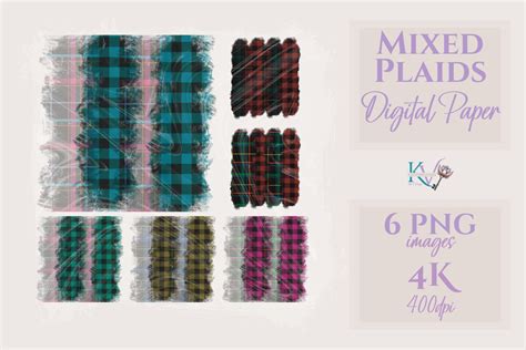 Mixed Plaids Digital Paper Background Graphic By Key Vibrations