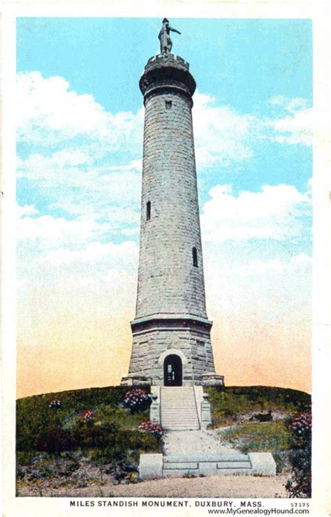 Duxbury Massachusetts Myles Standish Monument Vintage Postcard Photo