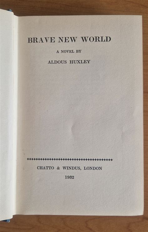 Brave New World by Aldous Huxley: (1932) | Fitzgerald's Rare Books