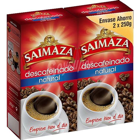 Saimaza café descafeinado natural molido pack 2 paquete 250 g