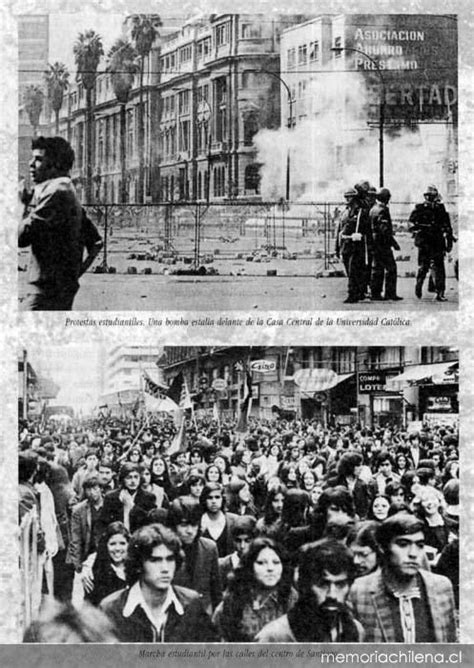 Protestas Estudiantiles Hacia 1967 Memoria Chilena Biblioteca