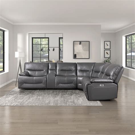 Latitude Run 6 Piece Faux Leather Power Reclining Sectional Wayfair