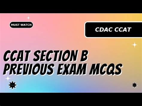 Test Yourself In Ccat Section B Previous Year Mcqs Part Cdac Ccat