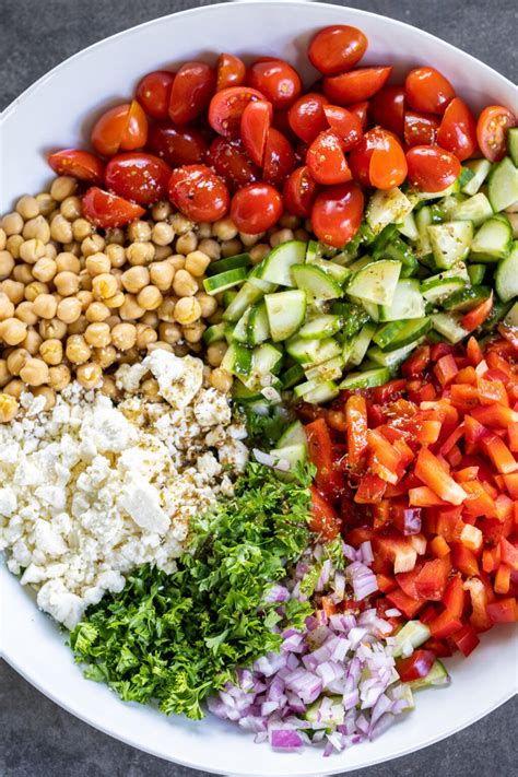 Mediterranean Chickpea Salad And Dressing Momsdish