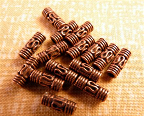 Copper Beads Small Copper Tube Beads Copper By Bluerosebeads