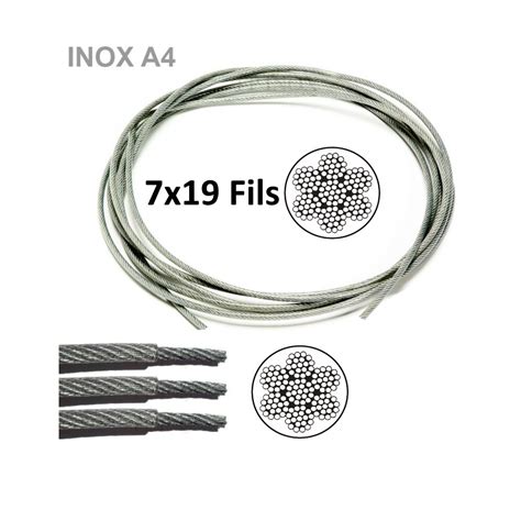 Cable En Inox A Gain X En Pvc Transparent