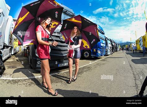 Grid Girl Stroll Around The Paddock During The MotoGP World