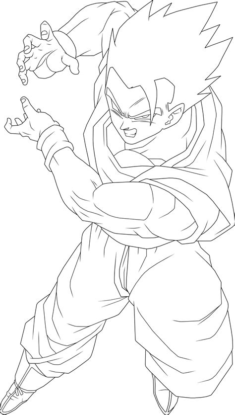 Ultimate Gohan Lineart By Brusselthesaiyan On Deviantart