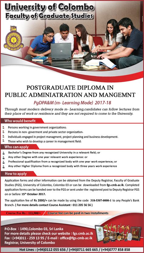 Postgraduate Diploma In Public Administration And Management Faculty Of