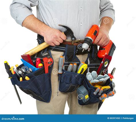 Mature Contractor And Instruments Stock Photo Image Of Professional