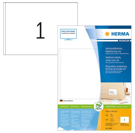 Herma Premium Etiketten Nr Auf Din A Bl Ttern Permanent Haftend