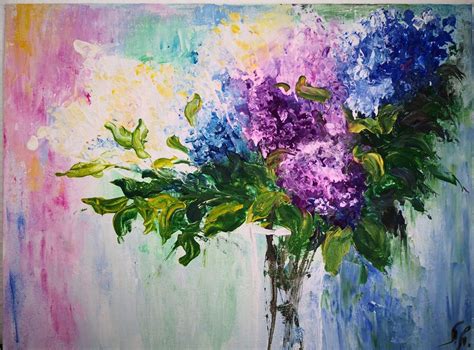 Canvas Acrylic Painting Acryl Auf Leinwand Gem Lde Blume Stilllegen