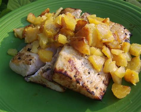 Grilled Swordfish With Pineapple Plantain Chutney Recipe