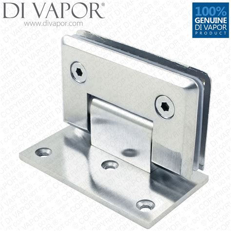 90 Degree Glass Door Hinge Bracket Light Satin Nickel Finish Zinc