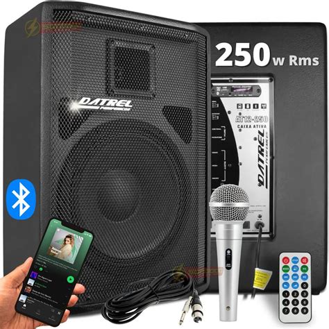 Caixa De Som Datrel Ativa Alto Falante 12 250w Rms Amplificada