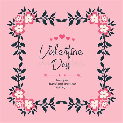 Elegant Banner Of Valentine Day With Ornate Feature Of Leaf Flower Frame Vector Stock Vector