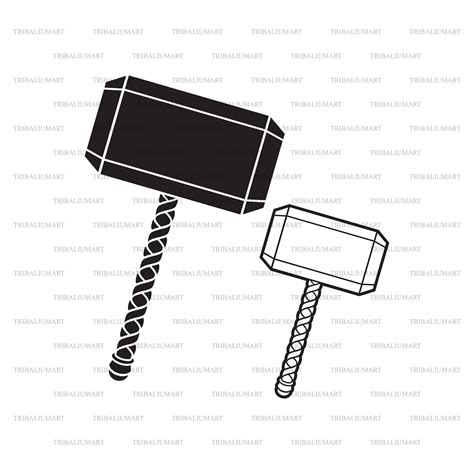 Thor Hammer Cut Files For Cricut Clip Art Silhouettes Eps Etsy