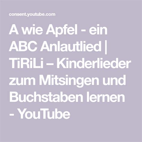 A Wie Apfel Ein ABC Anlautlied TiRiLi Kinderlieder Zum Mitsingen