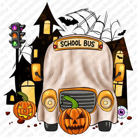 Halloween School Bus Png Sublimation Design Download, Back to School ...