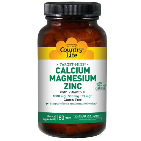 Country Life Calcium Magnesium Zinc Tablets Evitamins