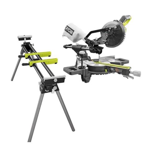 Ryobi One 18v Cordless 7 1 4 In Sliding Compound With Miter Saw Universal Miter Saw Quickstand