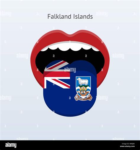 Falkland Islands Language Abstract Human Tongue Vector Illustration