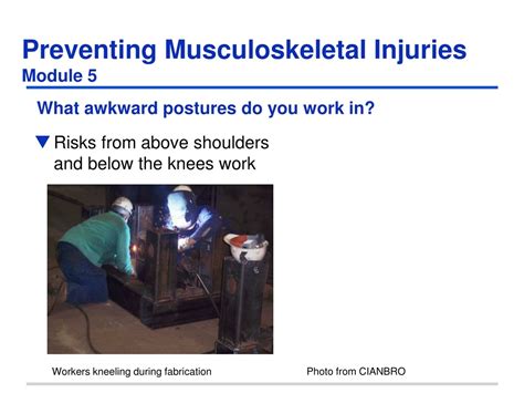 Ppt Preventing Musculoskeletal Injuries Module 5 Powerpoint