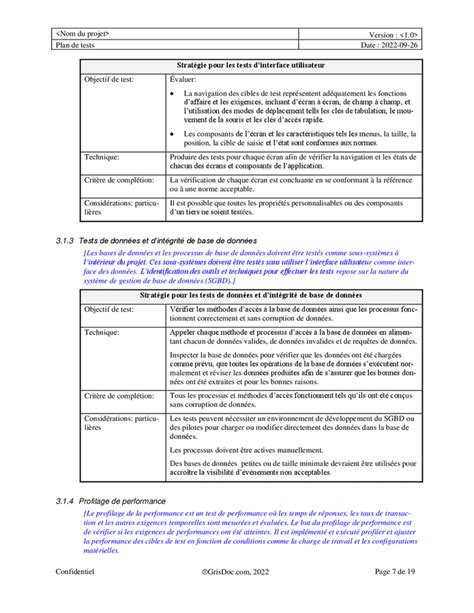 Modèle de plan de tests DOC PDF page 7 sur 19