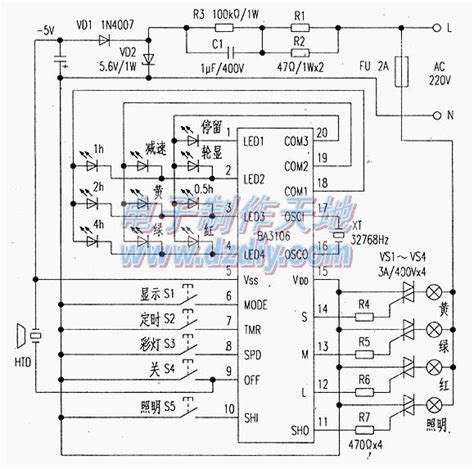 新颖的彩灯控制电路 电子发烧友网