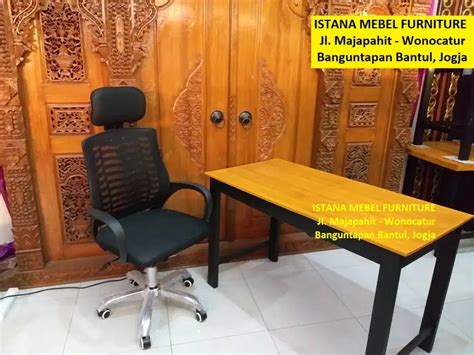 Set Paket Meja Kursi Kerja Kantor Komputer Tulis Belajar Hidrolik Sm