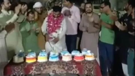 Samajwadi Party Member Cuts Birthday Cakes With Sword In Ups Jajmau