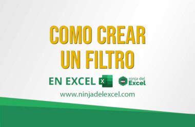 Como Crear Un Filtro En Excel Paso A Paso Ninja Del Excel