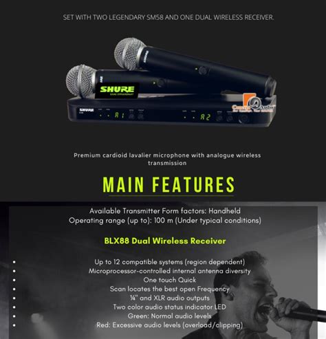 Shure Blx Sm Wireless Dual Vocal System With Two Sm