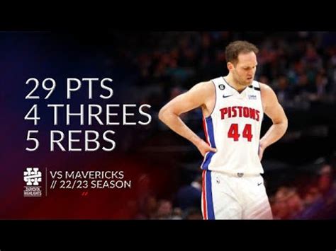 Bojan Bogdanovic Pts Threes Rebs Vs Mavericks Season Youtube