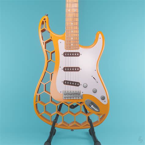 Honeycomb Electric Guitar Design Finished Projects Blender Artists