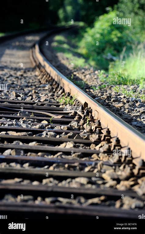 Railway Tracks Close Up Detail Still Life Stock Photo Alamy