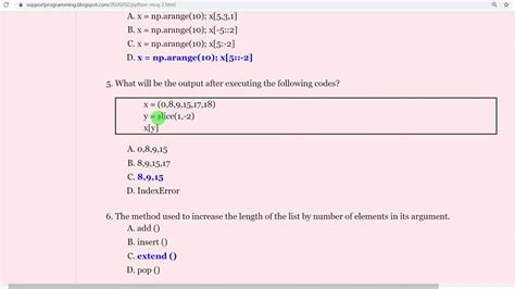 Python MCQs 2 For Data Science YouTube