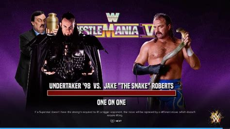 WWE 2K24 The Undertaker Vs Jake The Snake Roberts At Wrestlemania