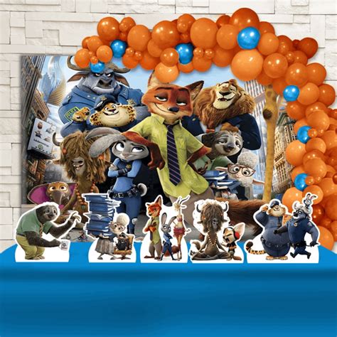 Kit Festa Ouro Painel Display Fita Balão Zootopia Elo7