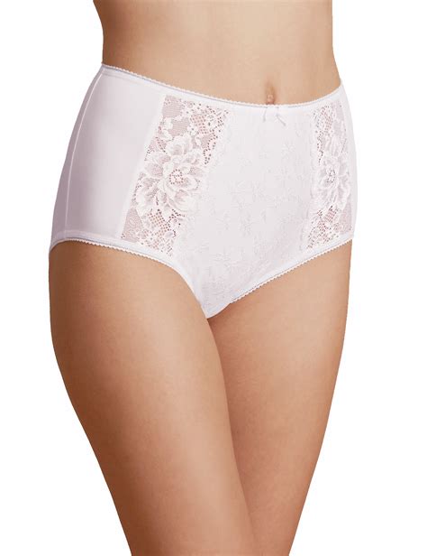 Marks And Spencer M 5 WHITE Jacquard Lace High Rise Full Briefs