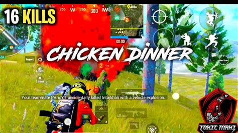 16 Kill Chicken Dinner Intense Gameplay Fully Rush🔥🔥 Youtube