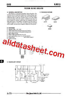 NJM723 Datasheet PDF New Japan Radio