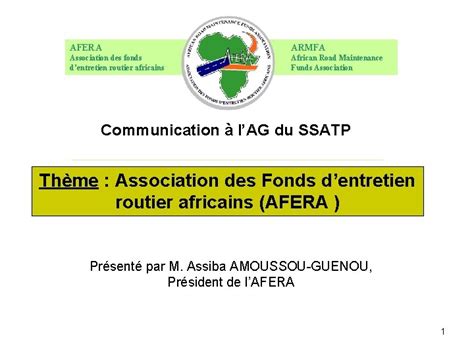 AFERA ARMFA Association Des Fonds Dentretien Routier Africains