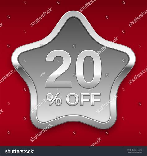 20 Off Vector Badge Silver Star Stock Vector (Royalty Free) 531868216 ...