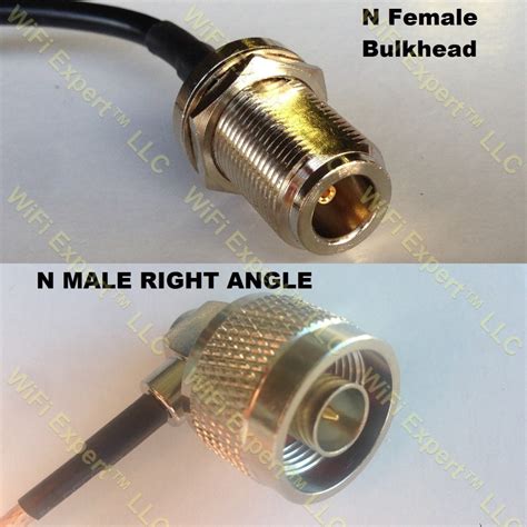 Rg N Female Bulkhead To N Male Angle Coaxial Rf Pigtail Cable Rf